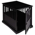 Wooden Furniture Pet Crate, Color Black (Large, Black) by Casual Home