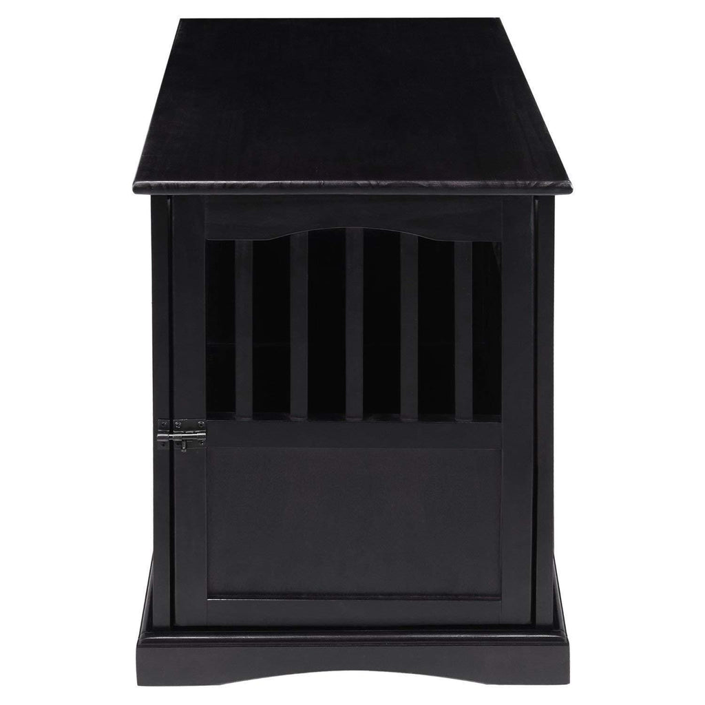 Wooden Furniture Pet Crate, Color Black (Large, Black) by Casual Home