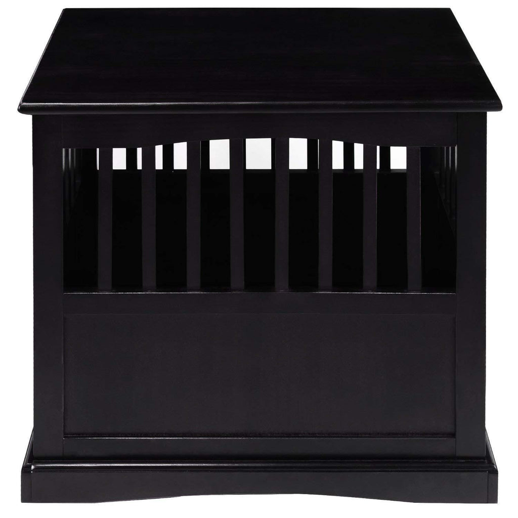 Wooden Furniture Pet Crate, Color Black (Large, Black) by Casual Home