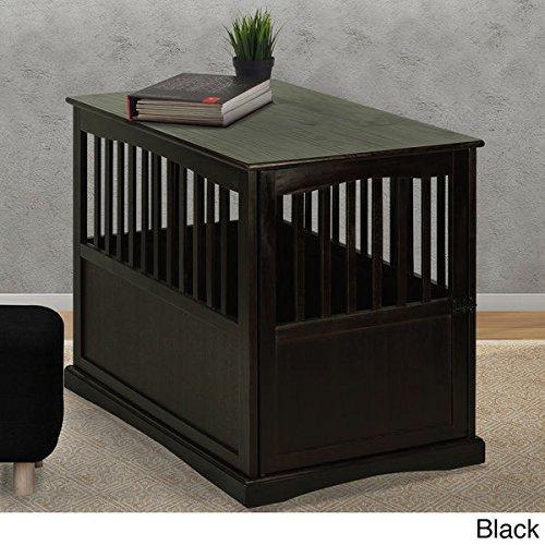 Wooden Furniture Pet Crate, Color Black (Large, Black) by Casual Home
