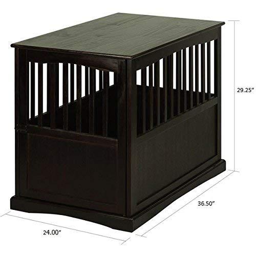 Wooden Furniture Pet Crate, Color Black (Large, Black) by Casual Home