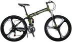 LZBIKE Bicycle G6-26 26-inch Bike Mountain Bike 26" 21-Speed Shift Left 3 Right 7 Cycle Folding Mountain Bike Frame Shock Absorption Mountain Bike 3 Spoke Wheels Bicycle