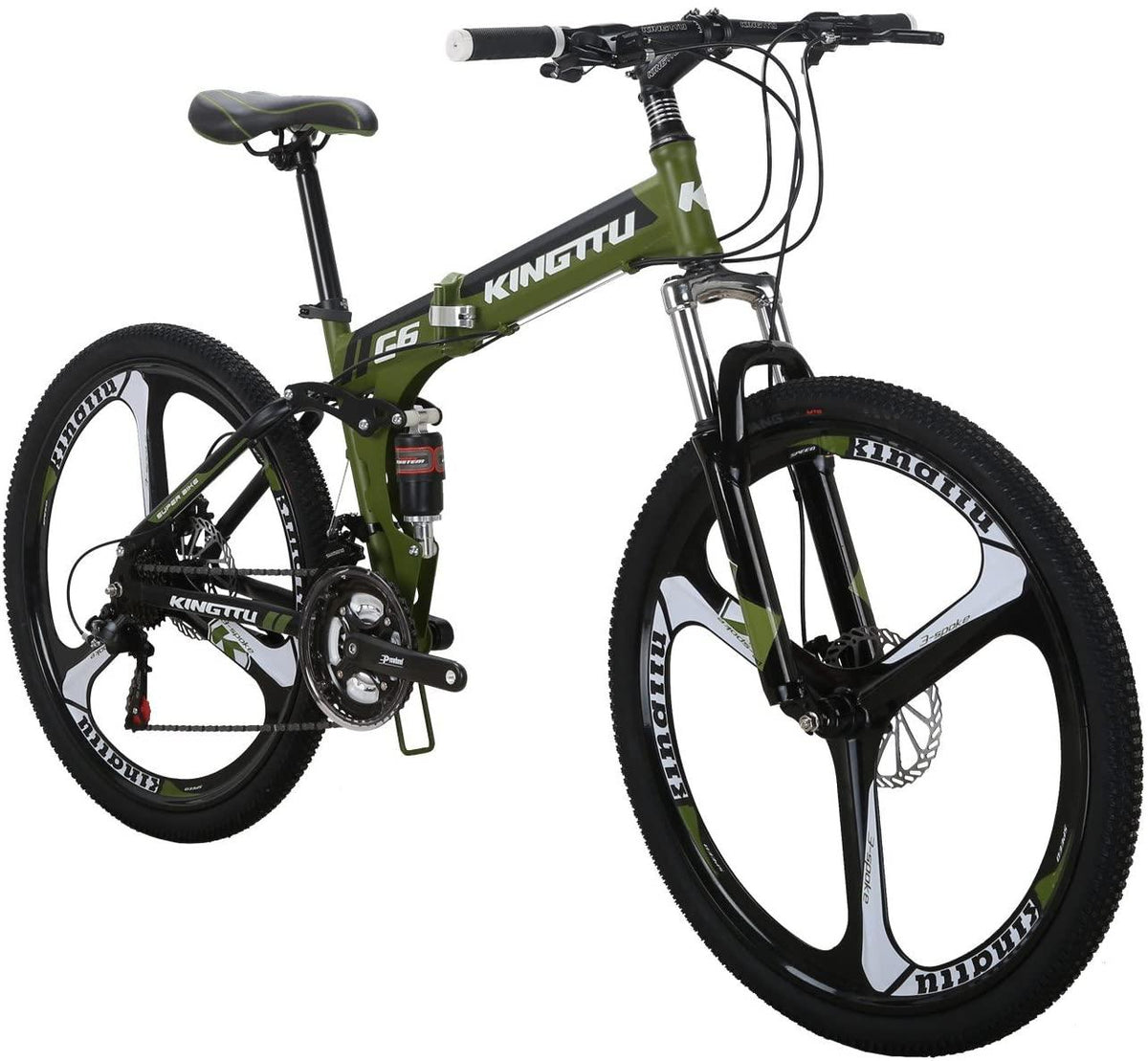 LZBIKE Bicycle G6-26 26-inch Bike Mountain Bike 26" 21-Speed Shift Left 3 Right 7 Cycle Folding Mountain Bike Frame Shock Absorption Mountain Bike 3 Spoke Wheels Bicycle