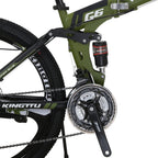 LZBIKE Bicycle G6-26 26-inch Bike Mountain Bike 26" 21-Speed Shift Left 3 Right 7 Cycle Folding Mountain Bike Frame Shock Absorption Mountain Bike 3 Spoke Wheels Bicycle