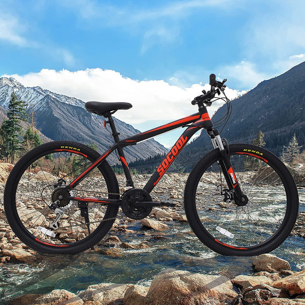 26 inch Mens 21-Speed Mountain Bike, 17" Aluminum Frame, Trigger Shift, Red
