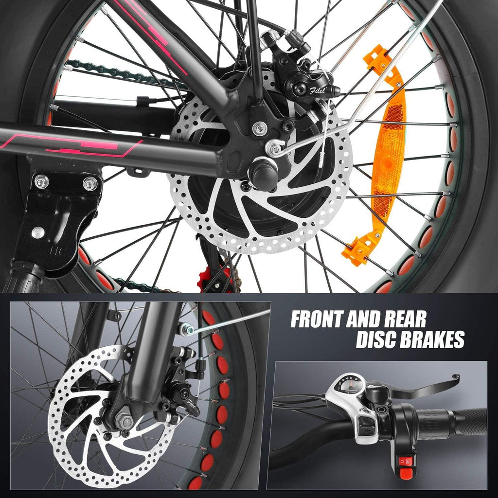 Speedrid Ebikes for Adults, 20'' 4.0 Fat Tire Electric Bike, E Bike Electric Folding Bikes with 500W Motor and 36V/12.5Ah Removable Battery, Electric City/Beach/Snow Bikes-SE2