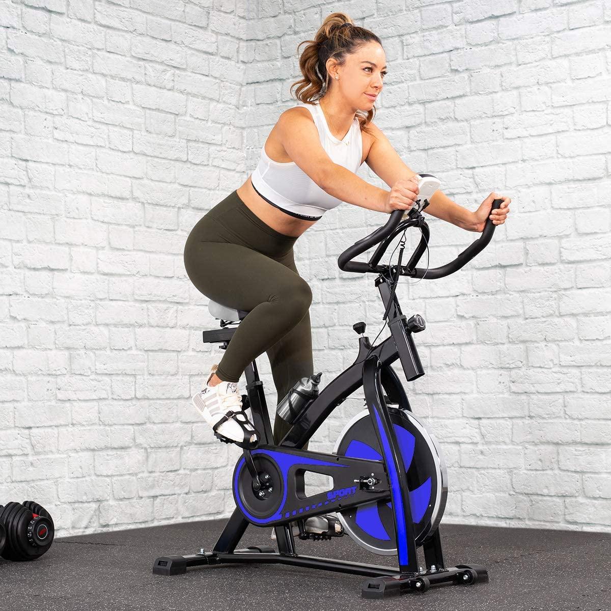 Cycling Bicycle LED Stationary Exercise Bike 22lbs Flywheel Trainer Fitness Bicycle Indoor Bike Workout