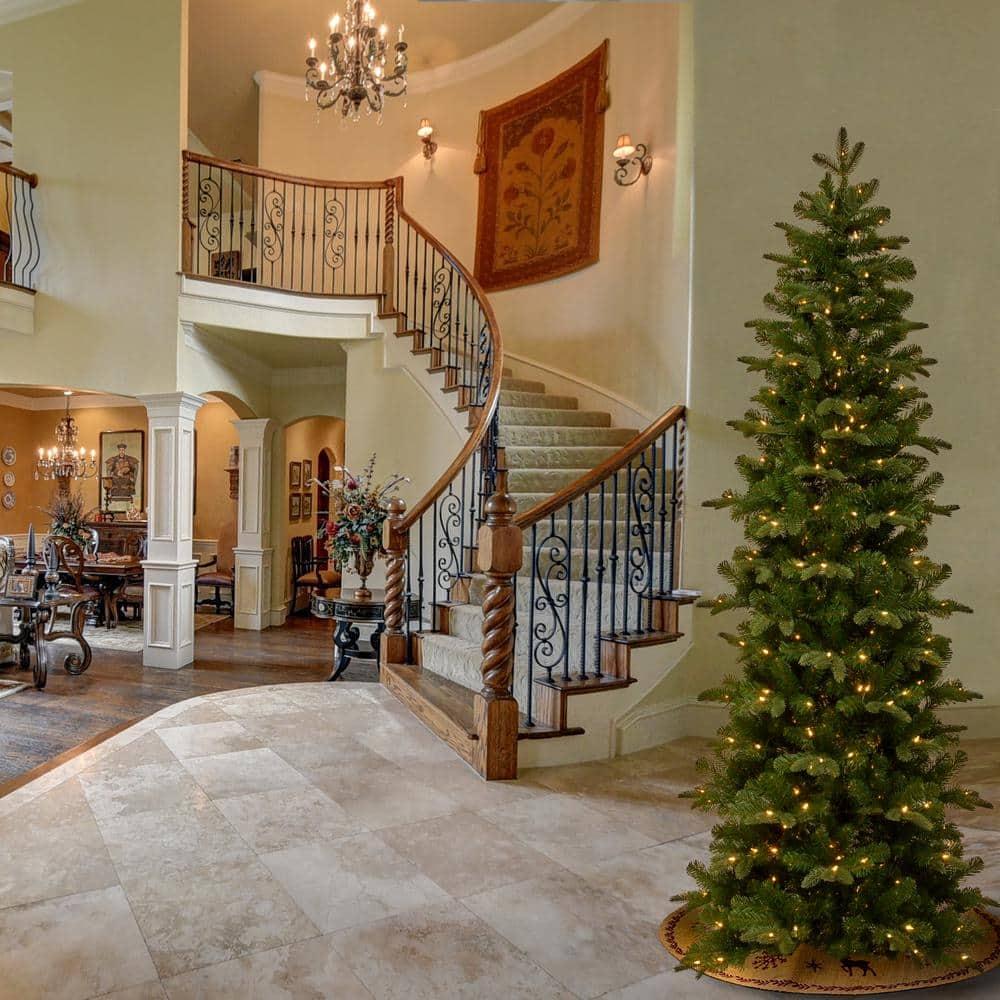 6-1/2 ft. Feel Real Prescott Pencil Slim Hinged Tree with 300 Clear Lights
