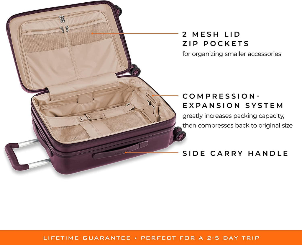 Sympatico Hardside Domestic Spinner Luggage, Plum, 22-Inch Carry-On