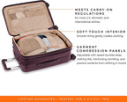 Sympatico Hardside Domestic Spinner Luggage, Plum, 22-Inch Carry-On