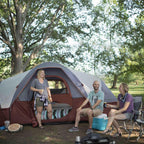 16 ft. L x 9 ft. W x 6 ft. H Extended Dome Tent 9-Person Camping Tent with Air Vents in Red
