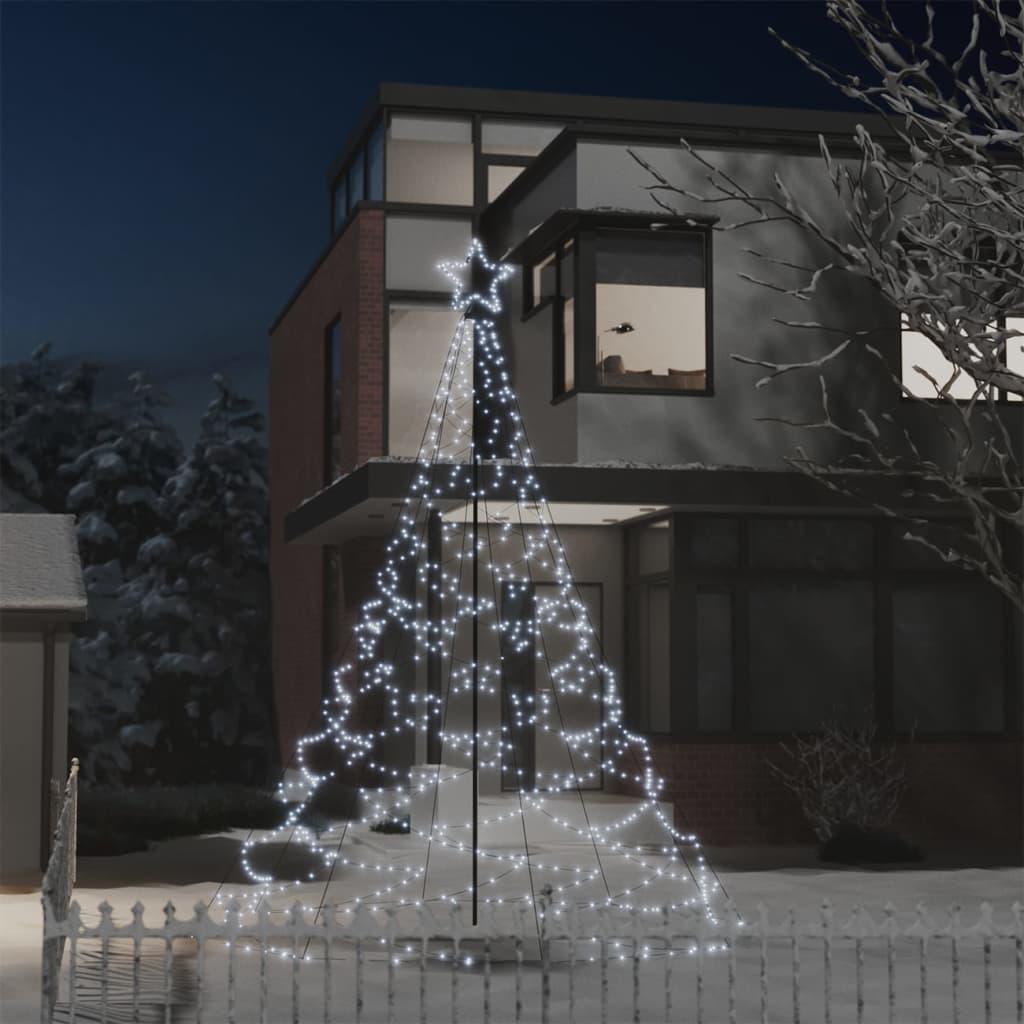 Christmas Tree with Metal Post 500 LEDs Multi Colors 118.1"/196.9"