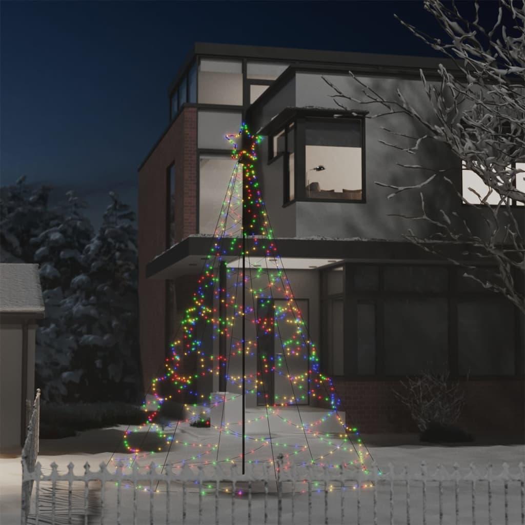 Christmas Tree with Metal Post 500 LEDs Multi Colors 118.1"/196.9"