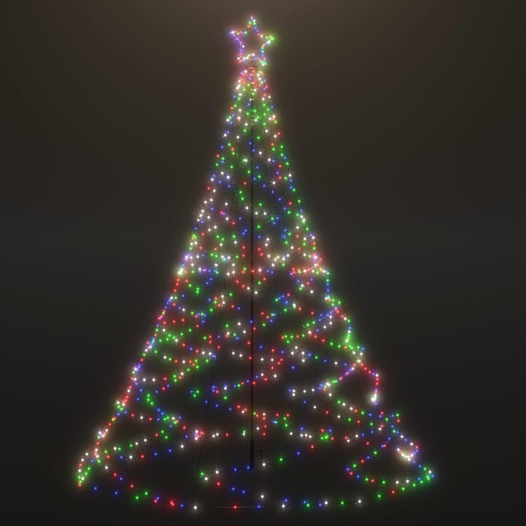 Christmas Tree with Metal Post 500 LEDs Multi Colors 118.1"/196.9"