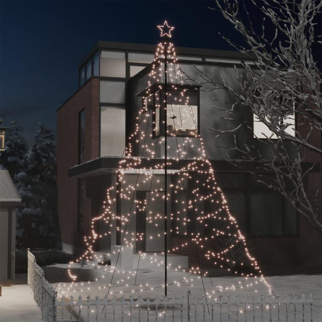 Christmas Tree with Metal Post 500 LEDs Multi Colors 118.1"/196.9"