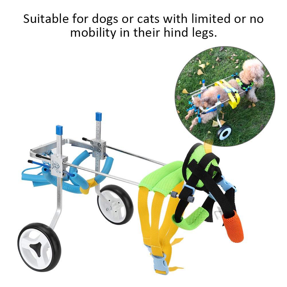 Dog Wheelchair Adjustable Pet Wheelchair Two Wheels Dog Cat Cart Easy Assemble Disabled Pets Wheelchair for Hind Legs Rehabilitation