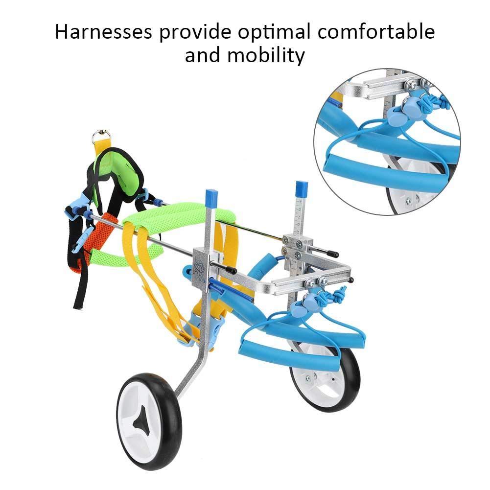 Dog Wheelchair Adjustable Pet Wheelchair Two Wheels Dog Cat Cart Easy Assemble Disabled Pets Wheelchair for Hind Legs Rehabilitation