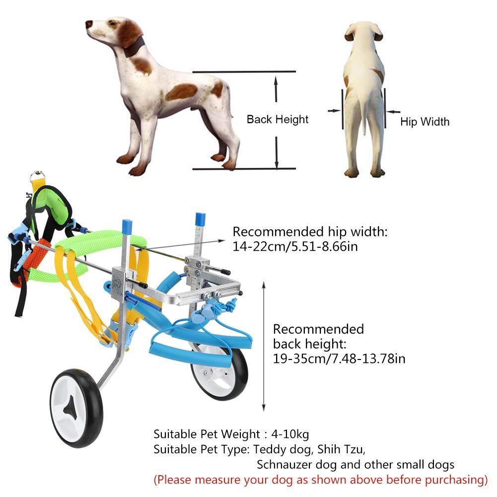Dog Wheelchair Adjustable Pet Wheelchair Two Wheels Dog Cat Cart Easy Assemble Disabled Pets Wheelchair for Hind Legs Rehabilitation