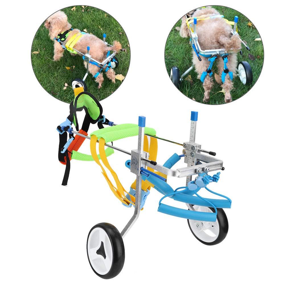 Dog Wheelchair Adjustable Pet Wheelchair Two Wheels Dog Cat Cart Easy Assemble Disabled Pets Wheelchair for Hind Legs Rehabilitation