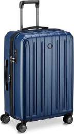 Titanium Hardside Expandable Luggage with Spinner Wheels, Midnight Blue, Checked-Medium 25 Inch