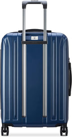 Titanium Hardside Expandable Luggage with Spinner Wheels, Midnight Blue, Checked-Medium 25 Inch