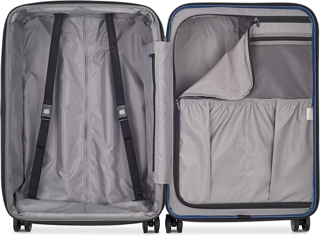 Titanium Hardside Expandable Luggage with Spinner Wheels, Midnight Blue, Checked-Medium 25 Inch