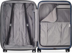 Titanium Hardside Expandable Luggage with Spinner Wheels, Midnight Blue, Checked-Medium 25 Inch