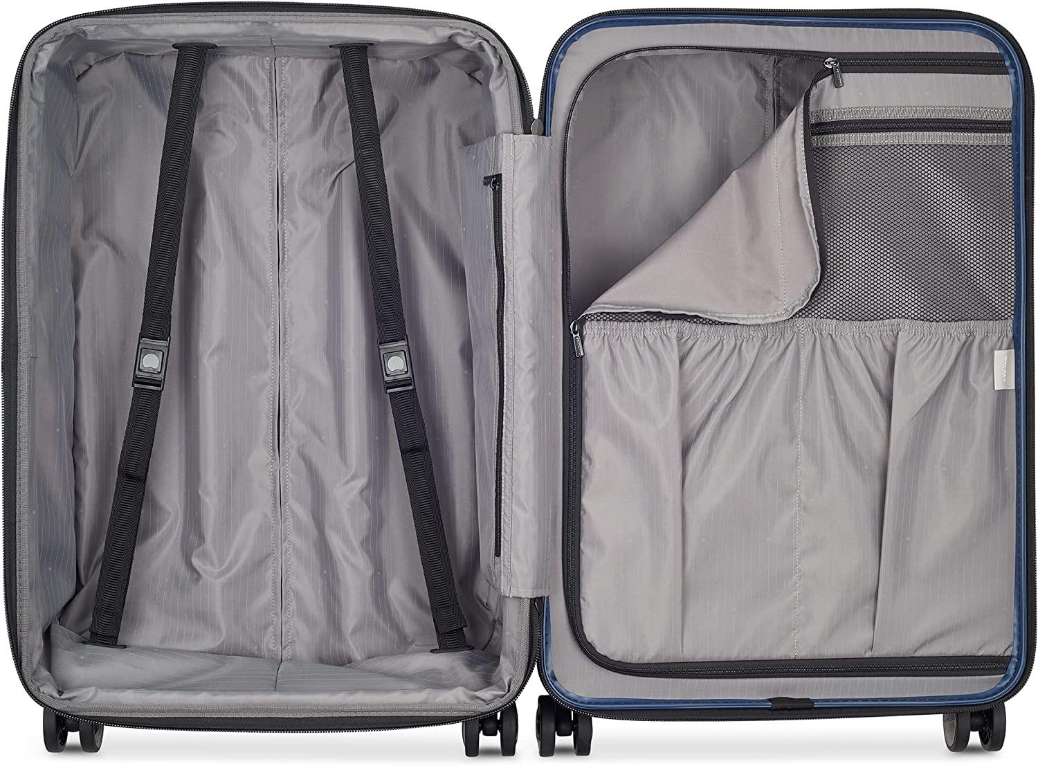 Titanium Hardside Expandable Luggage with Spinner Wheels, Midnight Blue, Checked-Medium 25 Inch