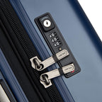 Titanium Hardside Expandable Luggage with Spinner Wheels, Midnight Blue, Checked-Medium 25 Inch