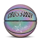 Lacyie Glowing Reflective Basketball Soft Professional Luminous Reflective Night Colorful Basketball School Training Ball For Boys Teenager