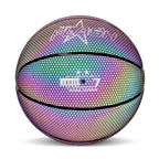 Atralife Glowing Reflective Basketball Soft Professional Luminous Reflective Night Colorful Basketball School Training Ball for Boys Teenager