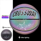 Glowing Reflective Basketball Soft Professional Luminous Reflective Night Colorful Basketball School Training Ball for Boys Teenager