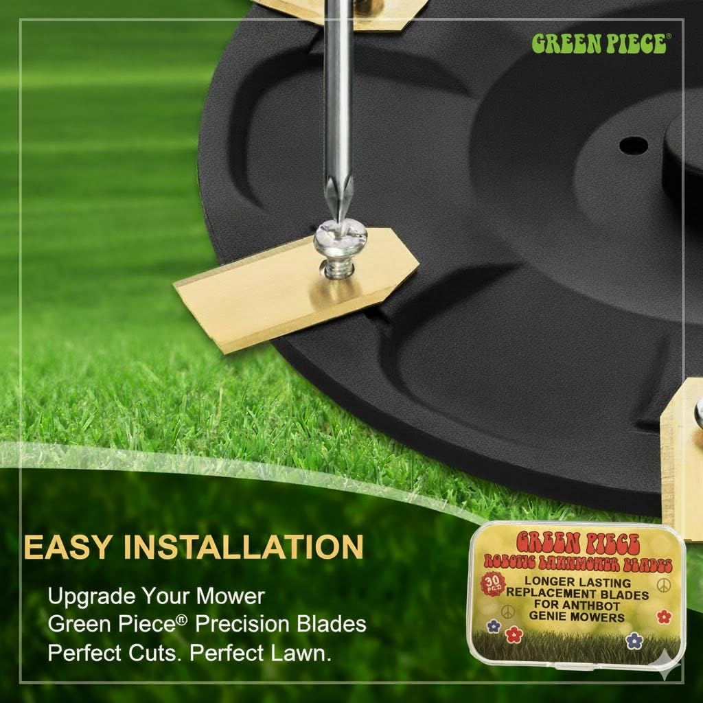 Robot Mower Blades Compatible with  – 30 Replacement Blades with Screws, Durable  Steel for Clean &amp; Precise Lawn Cutting