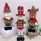 JJKFQ 3pc Christmas Decoration Snowman Doll Retractable Doll Decoration Three-Piece Christmas Party Arrangement Christmas Doll