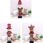 JJKFQ 3pc Christmas Decoration Snowman Doll Retractable Doll Decoration Three-Piece Christmas Party Arrangement Christmas Doll