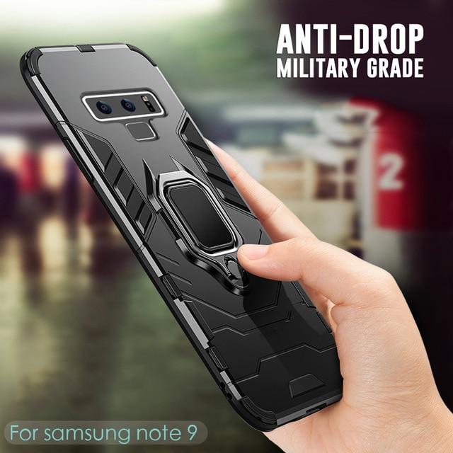 Luxury Shockproof Armor Case For Samsung Note 9 with Car Magnetic Ring Stand
