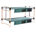40 in. Green Bunkbable Beds with Leg Extensions and Bed Side Organizers (2-Pack)
