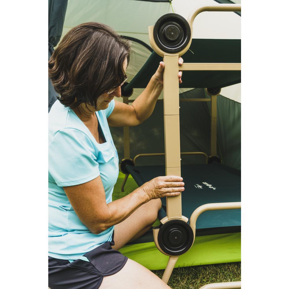 40 in. Green Bunkbable Beds with Leg Extensions and Bed Side Organizers (2-Pack)