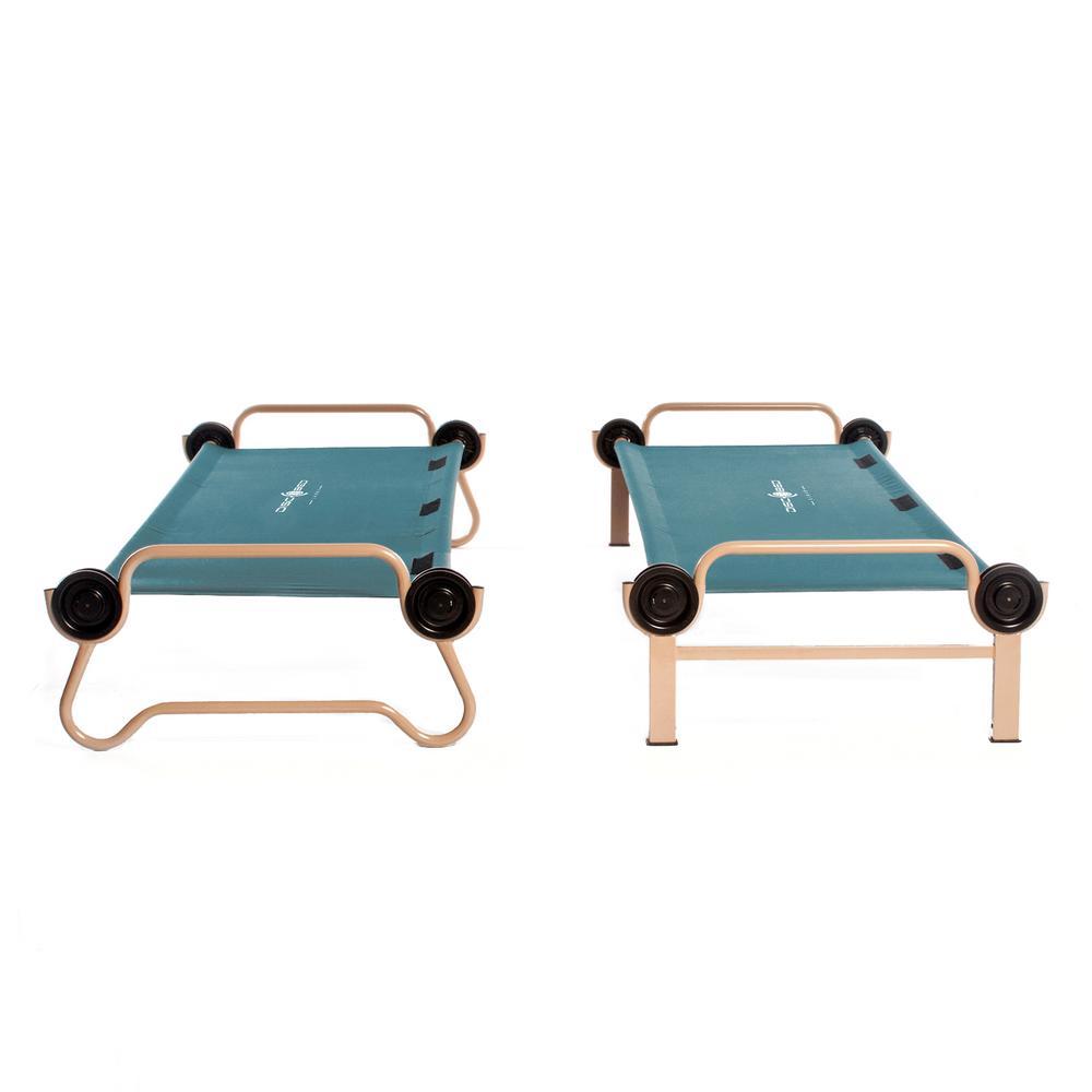40 in. Green Bunkbable Beds with Leg Extensions and Bed Side Organizers (2-Pack)