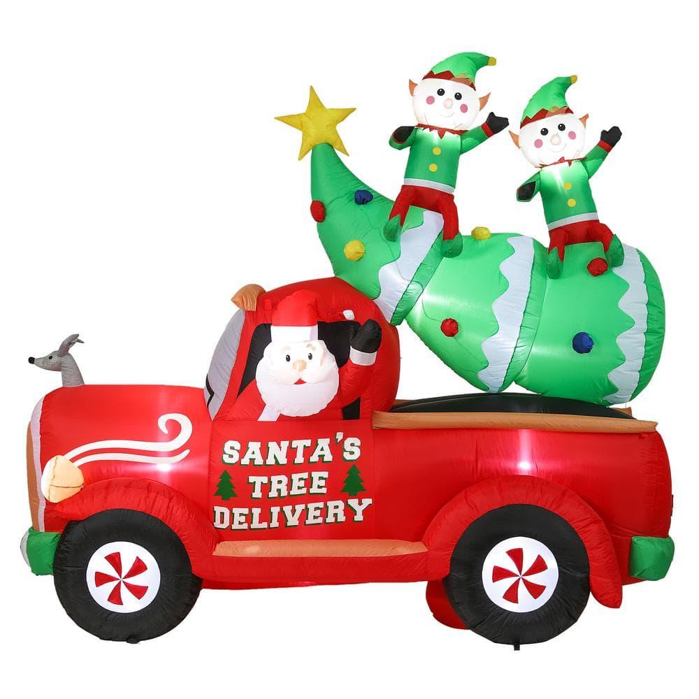 Lighted 8 ft. H x 8 ft. W Santa Christmas Tree