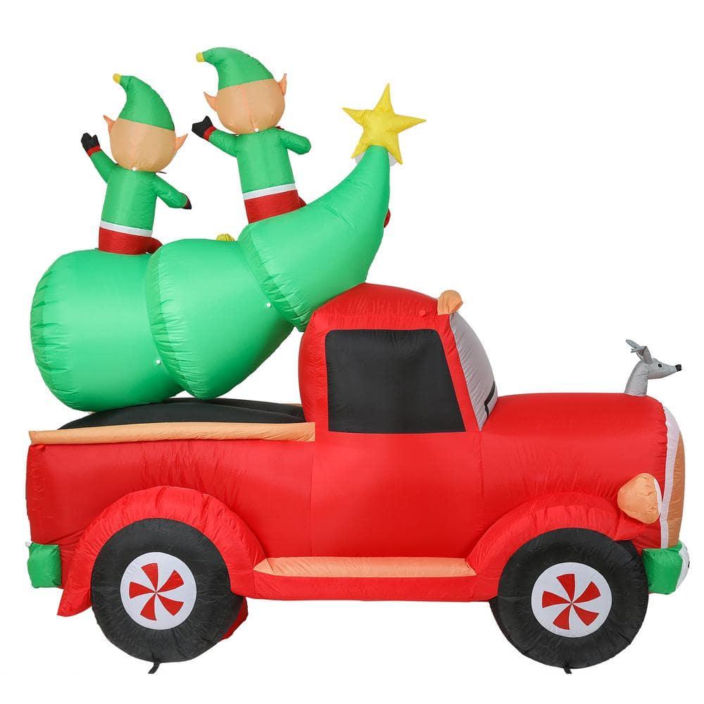 Lighted 8 ft. H x 8 ft. W Santa Christmas Tree