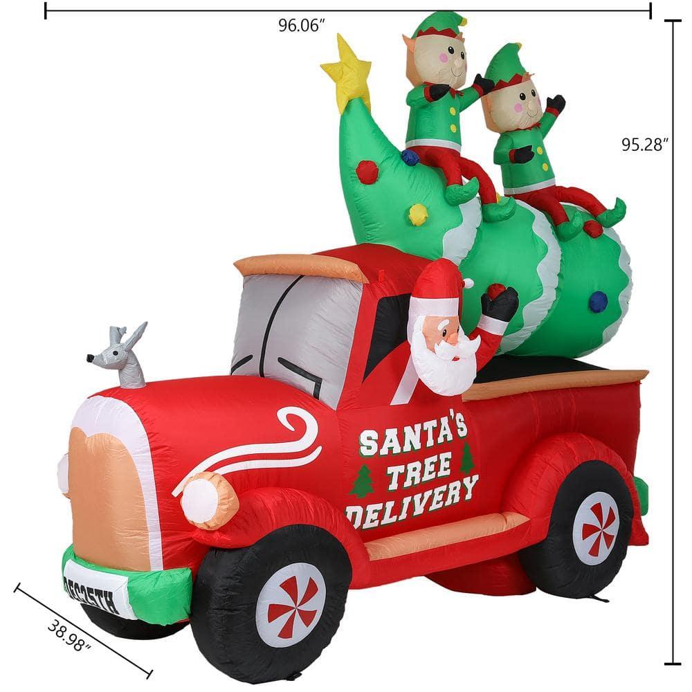 Lighted 8 ft. H x 8 ft. W Santa Christmas Tree
