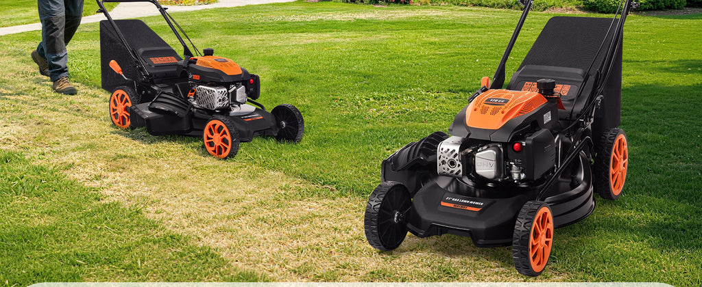 21" Self-Propelled Gas Lawn Mower with 170CC 4-Stroke Engine, 7 Cutting Heights, 3-in-1 Mulch/Bag/Discharge, 1.9-Bushel Grass Bag, EPA Compliant