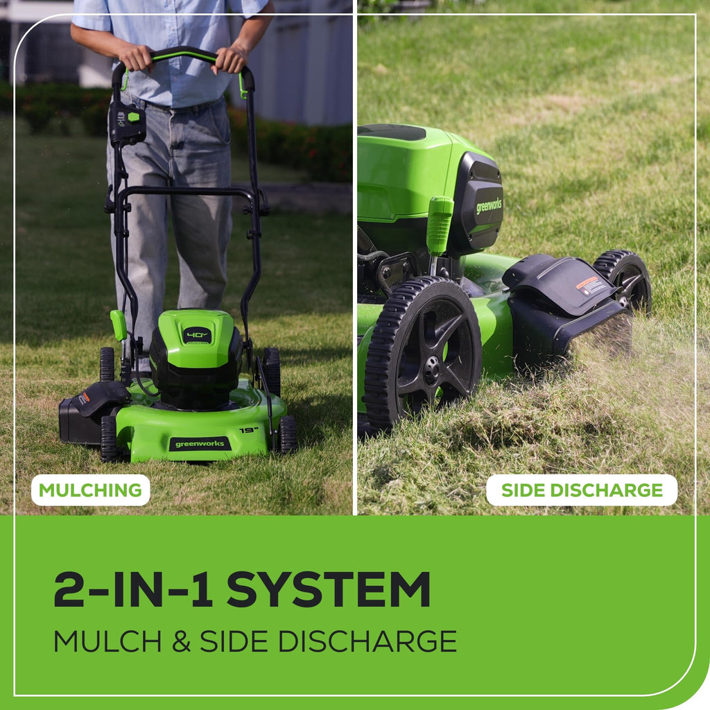 40V 19" Brushless Lawn Mower (High Wheel), 5.0Ah Battery