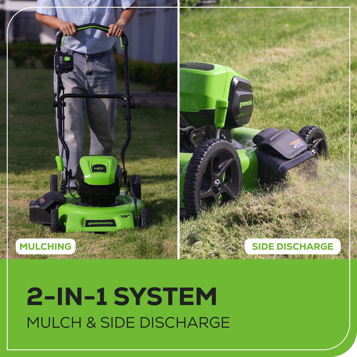40V 19" Brushless Lawn Mower (High Wheel), 5.0Ah Battery