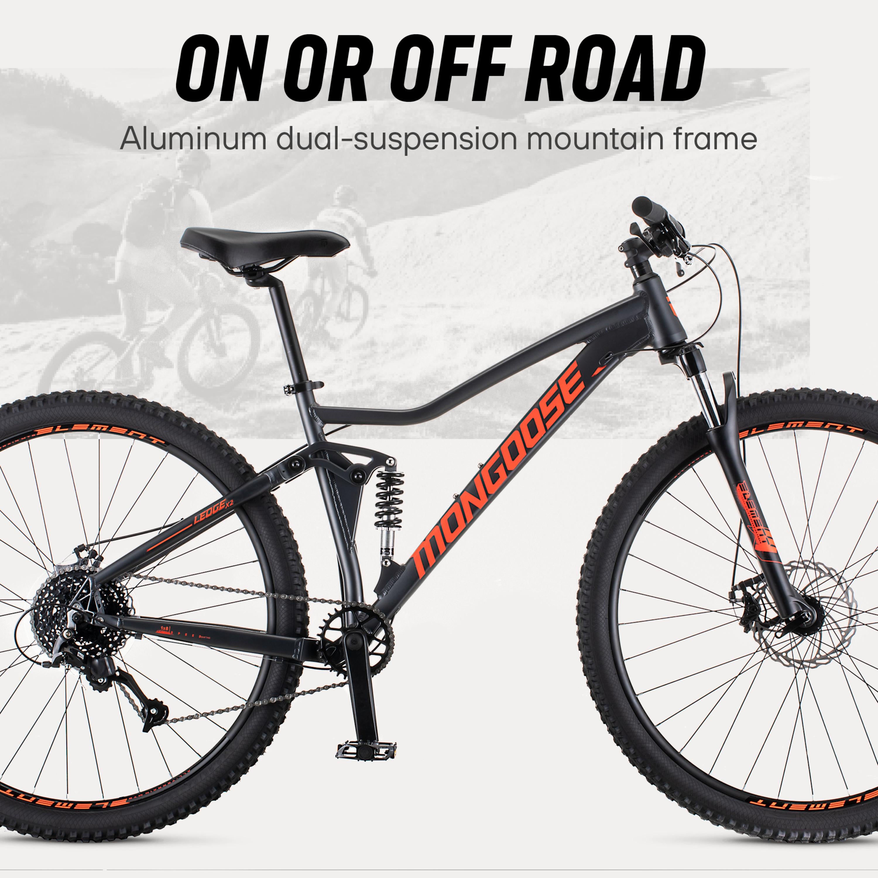 Mongoose LedX2 Suspension Mountain Bike, 8 Speeds, 29-In. Wheels, Gray