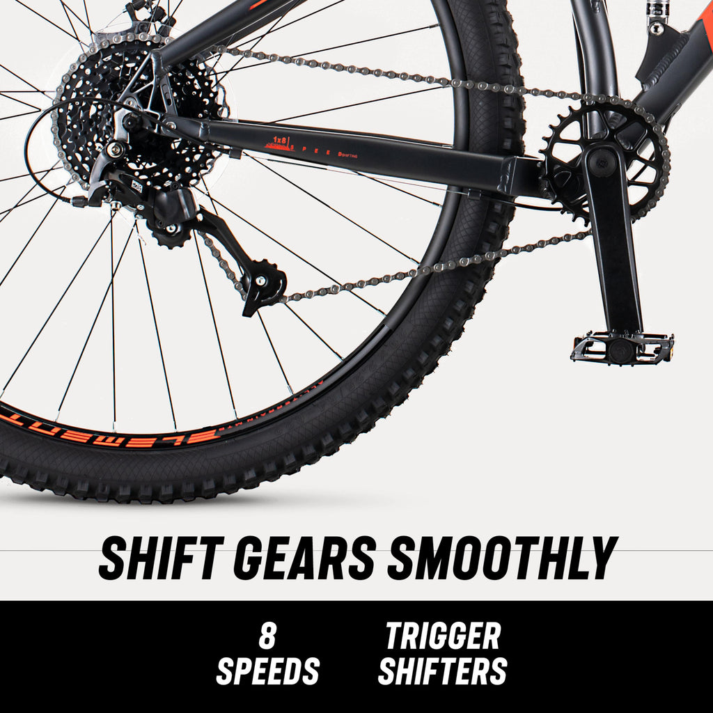 Mongoose LedX2 Suspension Mountain Bike, 8 Speeds, 29-In. Wheels, Gray