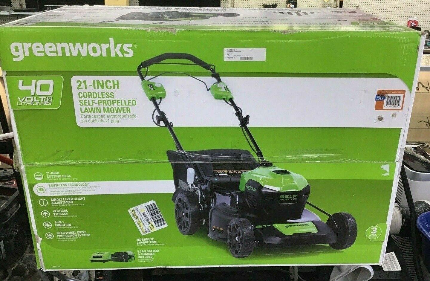 GreenWorks 2516402 40V 21in. Self Propelled Mower with Battery