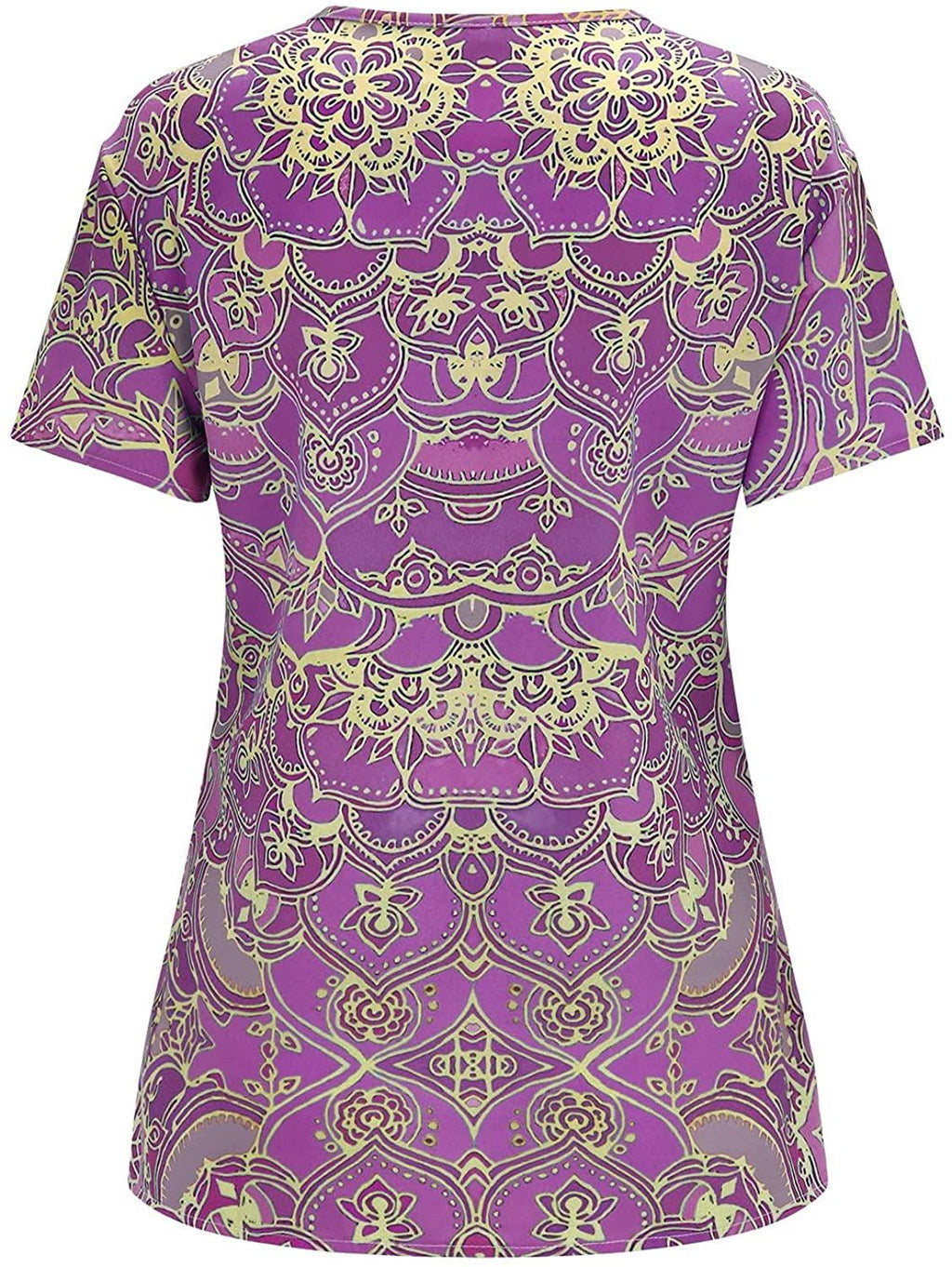 Women Summer Tops, Short Sleeve Sexy V Neck Zipper T-Shirts,Patchwork Casual Loose Fit Pullover Blouse