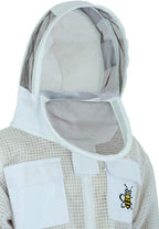 bee suit 3 layers ultra ventilated mesh beekeeping suit, beekeeper suit protective fencing veil suit-l